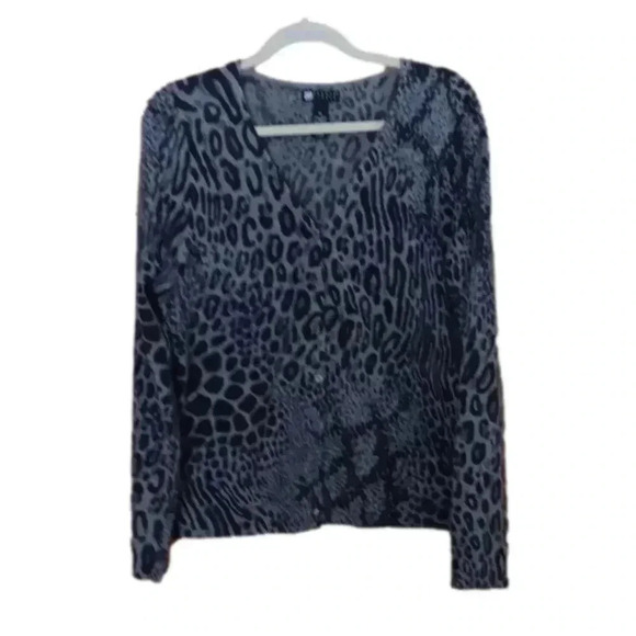 Carol little Gray Black animal print sweater XL - Picture 1 of 4